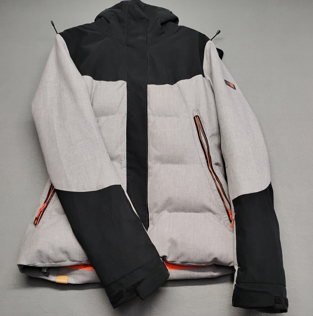 Stylish Black and Gray Womens Puffer Jacket